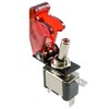 Red illuminated LED Toggle Switch With Missile Style Flick Cover
