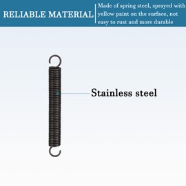 QUARKZMAN 150 mm Free Length Double Hook Tension Spring x 1 Piece Metal Extension Coil Springs for Industrial Machines Black