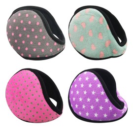 luckkyme 4 Pack Multicolor Winter Outdoor Sports Snowboarding Windproof Plush EarMuffs Unisex Earmuffs (Sky Color)