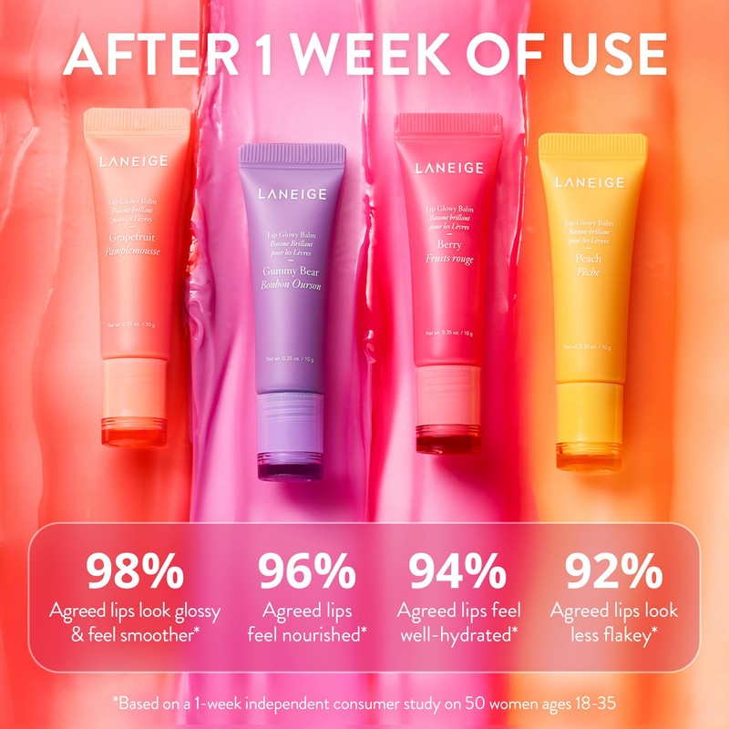LANEIGE Lip Glowy Balm, Peach: Sheer Tinted Lip Moisturizer with