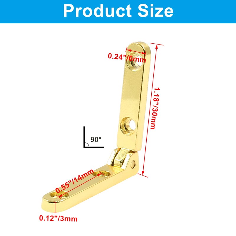 Zorveiio 12 Pcs Mini Jewelry Box Hinges 90 Degree Gift