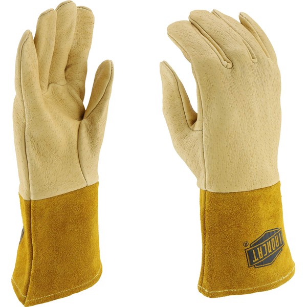 IRONCAT 6021 Pigskin MIG Welding Gloves – Large, Insulated Top Grain Work Safety Gear, Straight Thumb, Kevlar Construction