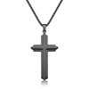Black Cross Necklace with stainless steel,Inspirational Cross Pendant for Men
