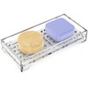 NiHome Self Draining Acrylic Soap Dish, Durable Bathroom and Kitchen