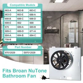 Hipoilk S97012029 Bathroom Fan Motor Assembly for Broan 663/688 663-C 663-E 688-C 688-E 662 668 670 684-A 684-B 684-C Exhaust Fan Replacement Motor