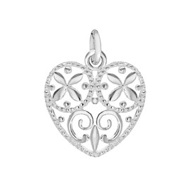 Tuscany Silver Women's Sterling Silver Filigree Heart Pendant - CHAIN NOT INCLUDED