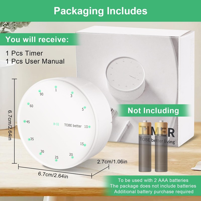 Visual Timer for Children, 90 Minute Countdown Timer LED for