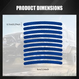 Lyxheth 20PCS Reflective Car Wheel Decorative Stripe Sticker, Car Stickers and Decals, Night Safety Warning Cars Stickers, Anti-Scratch Reflective Sticker for Cars (Blue)
