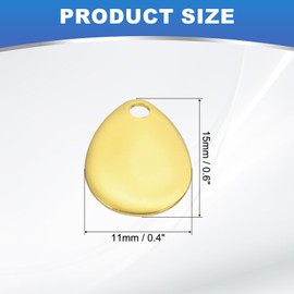 PATIKIL Fishing Lure Blades 0.6"x0.4", 30 Pack Willowleaf Lure Making for DIY Bait, Golden