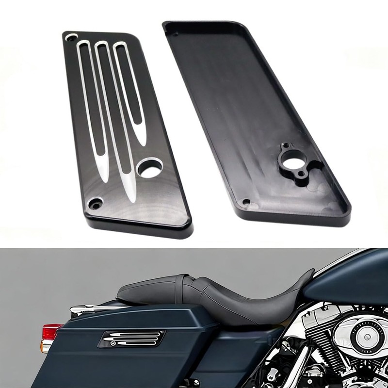 SZYUMO 2pcs Aluminum Motorcycle Saddlebag Latch Cover Decorative Cover For
