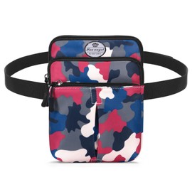 HUA ANGEL Fanny Pack Multifunctional Waist Bag Men Women 3 Zip Compartment Crossbody Bag Cellphone Pouch Belt Bum Bag Fanny Pack Hip Bag with Shoulder Strap for Running Walking Sports Travel