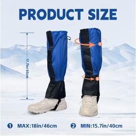 BUBEHYMY Gators for Hiking Boots,Adjustable Leg Gaiters for Women and Men Boots, Waterproof and Breathable Trail Gaiters for Hiking, Snow and Garden Weeding(Style A-Blue)