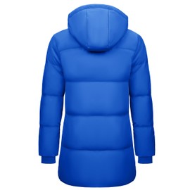MAGCOMSEN Long Coats for Women Winter Puffer Jacket with Hood Down Jackets Water-Resistant Bright Blue M