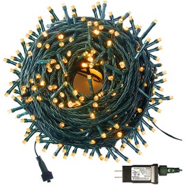 MZD8391 105FT 300LEDs Christmas Lights Outdoor Indoor 8 Modes for Christmas Tree Party Decoration, 100% UL Listed, Warm White