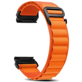 Niboow QuickFit 26mm Strap for Garmin Fenix 8 51mm/Fenix 7X Pro Solar/Fenix 7X/Fenix 6X/Fenix 6X Pro/Fenix 5X Puls, Sport Nylon Titanium G-Hook Watch Band for Garmin Enduro 3/Epix 2 Pro 51mm -Orange