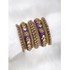 Aheli Brass Kundan Studded Chuda Gift for Women Purple, Size