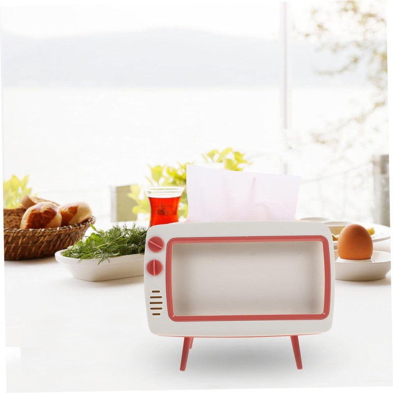 Alipis Cute Television Shape Tissue Box Desktop Decorative Napkin Holder