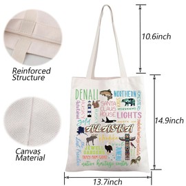TGBJE Alaska State Gift Alaska Travel Tote Bag Alaska Souvenir Gift Alaska Trip Gift The Last Frontier Vacation Shopping Bag (C-Alaska tote)