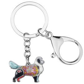 RAIDIN Enamel Alloy Cute Dog Pets Keychain for Women Girls Puppy Key Ring for Key Car Purse Backpack (Golden retriever D)