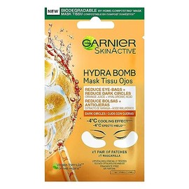 Garnier Skin Naturals Moisture Bomb Eye Tissue Mask con jugo de naranja y ácido hialurónico 0.21 oz