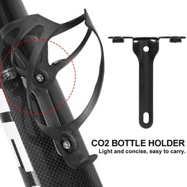 Co2 Bottle Bracket,Road Mountain Bike Inflating Cartridge Holder Bottle Cage Mount Riding Co2 Cartridge Hold Bracket(Black) Triathlon Co2 Holder Co2 Cage Mount