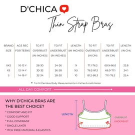 DChica Girls Cotton Training Bra | Single Front Layer Adjustable Straps Training Bra for Teenagers | Solid Crop Cami Bralette - Pack of 10 Pink & Grey Bra