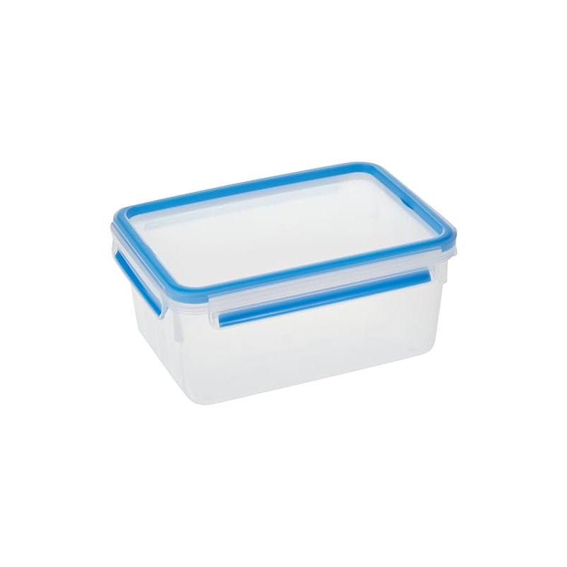 Tefal Master Seal Fresh Food Storage, Clear/Blue, 0.55/1/2.3 Litre, 3-Piece