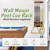Pool Stick Holder Wall Mount,Hardwood Billiards Pool Cue Rack, Pool