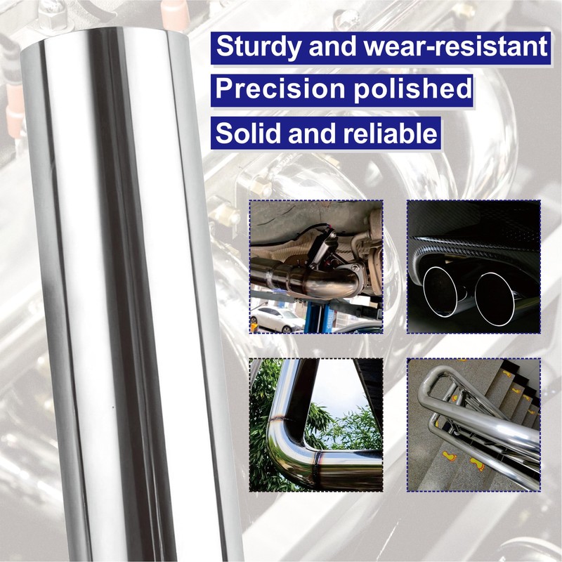 2PCS 3 Inch Stainless Steel Exhaust Pipe, 3" OD x