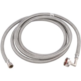 Eastman 10 foot Dishwasher Supply Line, 3/8 Inch Compression x 3/4 Inch FHT Elbow, Braided Stainless Steel Dishwasher Connectors, 41015