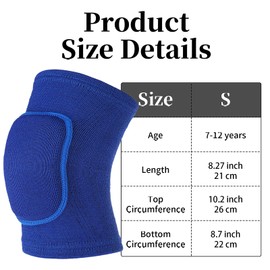 Sibba Kids Knee Pad, Breathable Elastic Knee Brace, Anti-Slip Padded Sponge Knee Protector for Volleyball Basketball Football (Blue)