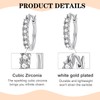 Silver Hoop Earrings for Women, 14k White Gold Cubic Zirconia