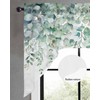 Sage Green Eucalyptus Leaves Swag Valances for Kitchen Window, Spring