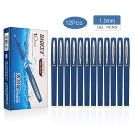 BaoKe Gel Ink Pens Rollerball Pens 1.0mm Medium Line, Box of 12 Pack, PC1848 (blue)