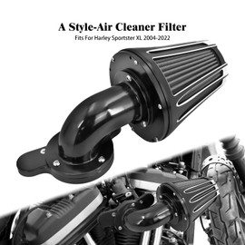 HCmotorku Motorcyle Air Cleaner Filter CNC 90° Forward-Facing Kit Fit for Harley Softail Touring Trike Sportster XL Dyna (Black Housing Grey Element, A For Sportster XL 04-22)