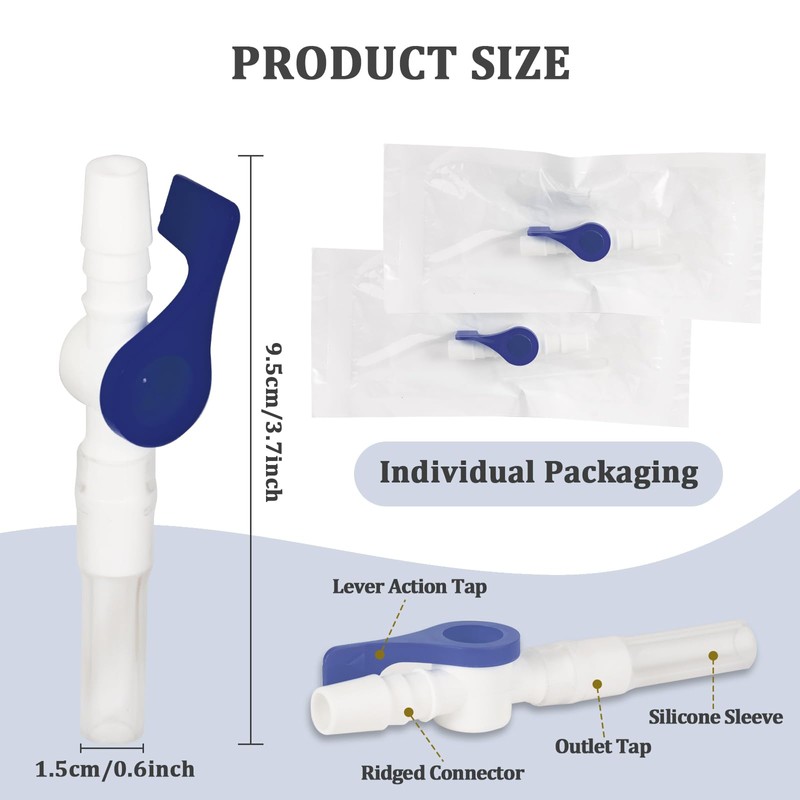 Urinary Drainage Bag Valve with Easy Lever Handle Secure Connection