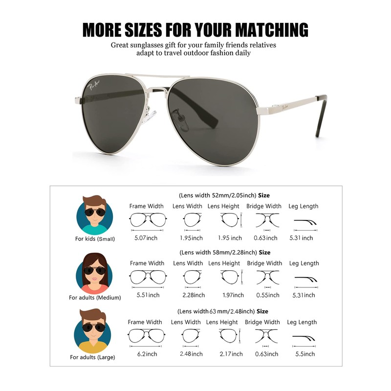 Pro Acme Polarized Aviator Sunglasses for Men and Women 100%