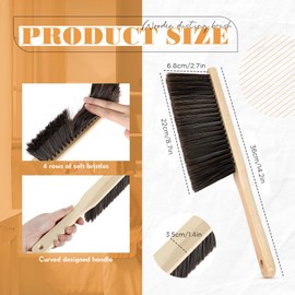 Tioncy 16 Pieces Wooden Dust Brush Bulk Hand Broom Bench Brushes with Long Wood Handle Soft Bristle Cleaning Brush Outdoor Furniture Brush for Cleaning Car Bed Sofa Fireplace Couch Clothes