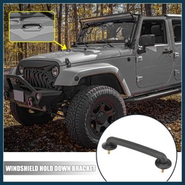 TUCKBOLD Front Windshield Hold Down Bracket Fit for Jeep Wrangler JK 1997-2018 for Wrangler TJ 1997-2006 55176422 Strap Hood Loop Bracket Hood Handle Footman Loop Automotive Parts