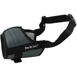 Adjustable Dog Muzzle 6 Sizes Gray (XS: 5.5"-7.5" Snout Circumf.)