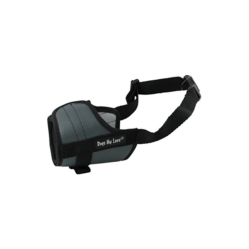 Adjustable Dog Muzzle 6 Sizes Gray (XS: 5.5"-7.5" Snout Circumf.)