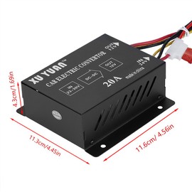 Acouto - Convertidor de corriente 24 V a 12 V inversor el閏trico reductor de voltaje, transformador reductor, Default, 24V to 12v/20A/240W