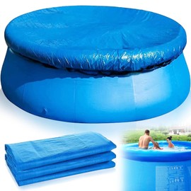 Pool Cover, Round Swimming Pool Cover for Above Ground Pools 8FT Waterproof Dustproof Protector for Inflatable Pool