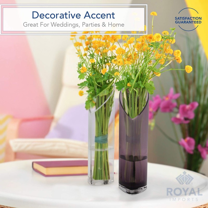 Royal Imports Flower Glass Vase Decorative Centerpiece for Home or