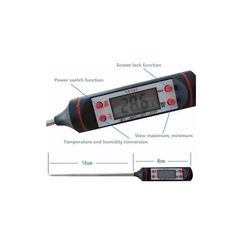 Termometro Digital Cocina Carne Reposteria Comida Negro