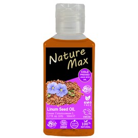 Nature Max Linum Seed Oil Essential Oils Organic Natural Undiluted Pure for Hair and Skin Care Cold Pressed Premium Quality (1Pack = 1.70 oz / 50 ml) زيت بذر الكتان
