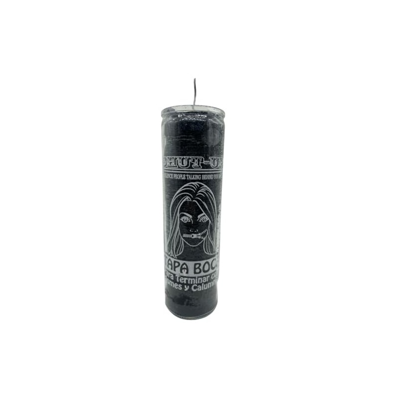 Tapa Boca Veladora Negra/Shut Up Black Ritual Candle