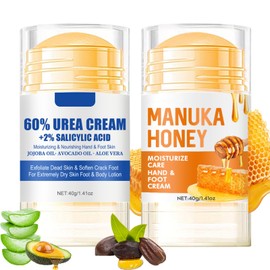 2pcs Hand & Foot Cream - Honey Foot Cream For Cracked Heels And Dry Skin - 60% Urea Cream Plus 2% Salicylic Acid For Hard Skin Remove - Intensive Moisturising Heel Cream For Women And Men