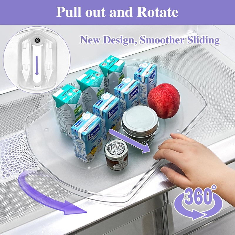 Incostar 360° Rotating Lazy Susan Turntable - Multifunctional Rectangular Organizer
