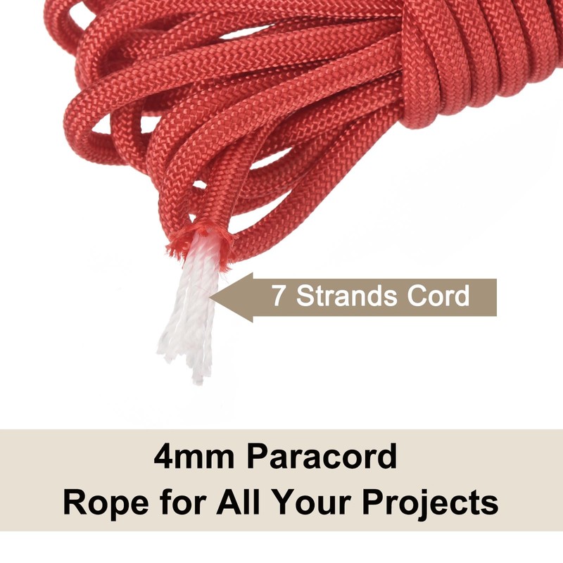 Rebower 550 Paracord Rope 3 m, 4mm Thin Paracord Nylon